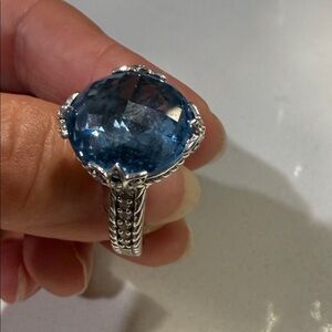 Judith Ripka Sterling Silver Blue Stone Ring